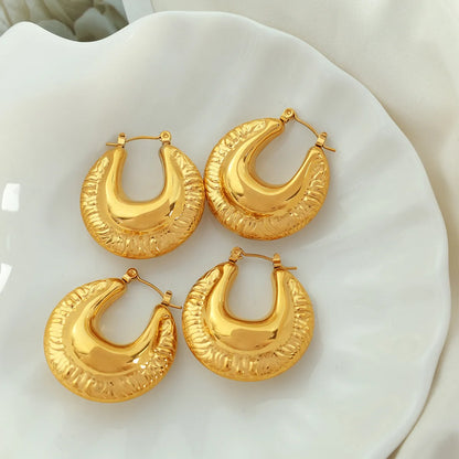 1 Pair Elegant Retro Simple Style U Shape Plating Titanium Steel 18k Gold Plated Earrings