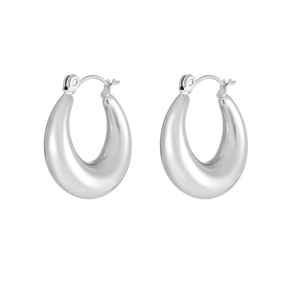 1 Pair Elegant Retro U Shape Stainless Steel Plating Earrings