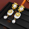 1 Pair Elegant Retro Water Droplets Plating Inlay Alloy Imitation Pearl Resin Rhinestones Drop Earrings