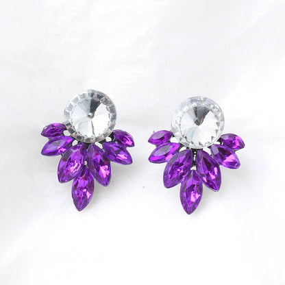 1 Pair Elegant Retro Water Droplets Plating Inlay Alloy Rhinestones Gold Plated Ear Studs