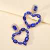 1 Pair Elegant Romantic Heart Shape Plating Inlay Alloy Glass Drop Earrings