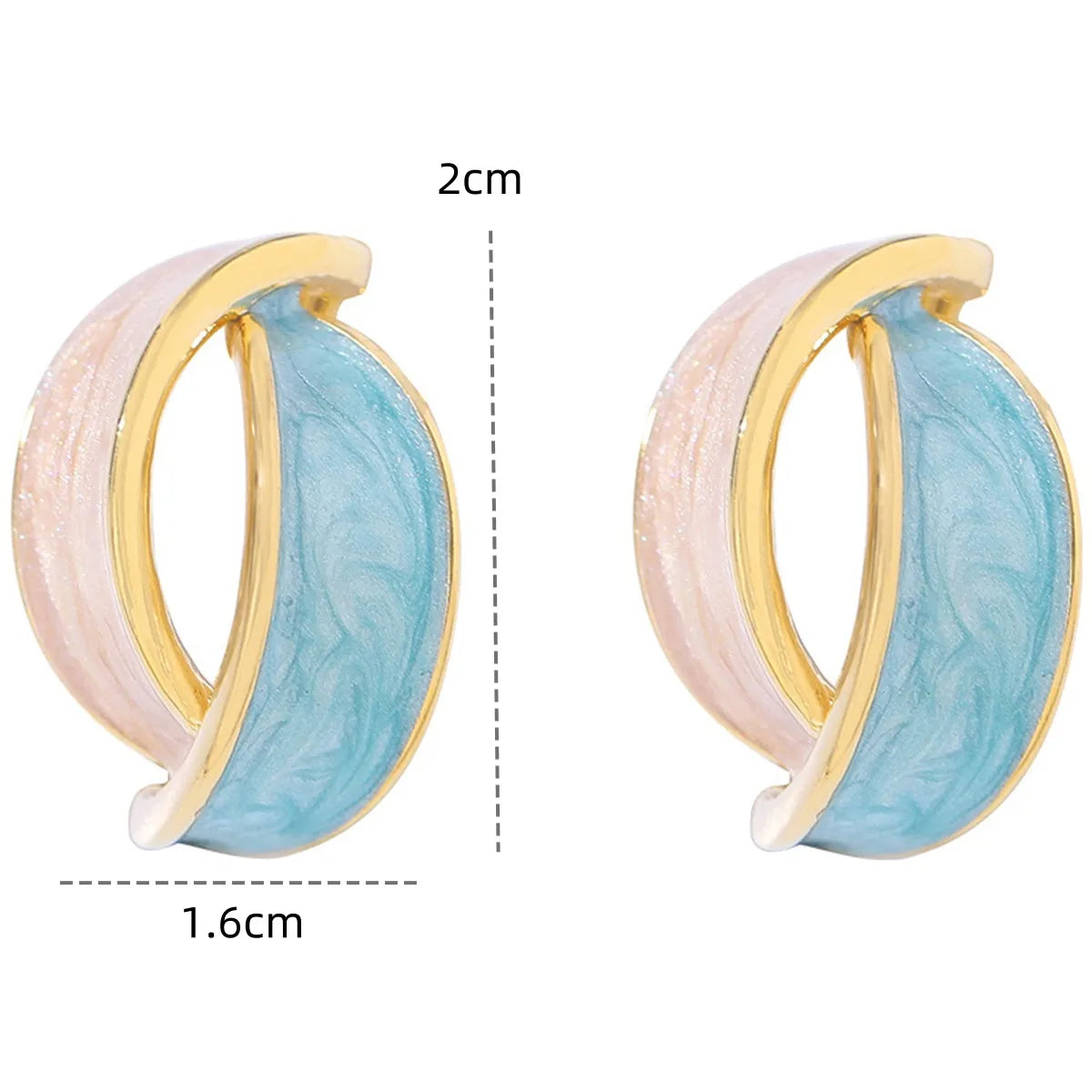 1 Pair Elegant Romantic Marine Style Color Block Enamel 304 Stainless Steel 18K Gold Plated Ear Studs