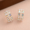 1 Pair Elegant Romantic Modern Style C Shape Plating Inlay Alloy Rhinestones Pearl 14k Gold Plated Ear Studs