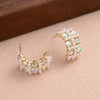 1 Pair Elegant Romantic Modern Style C Shape Plating Inlay Alloy Rhinestones Pearl 14k Gold Plated Ear Studs