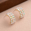 1 Pair Elegant Romantic Modern Style C Shape Plating Inlay Alloy Rhinestones Pearl 14k Gold Plated Ear Studs
