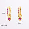 1 Pair Elegant Romantic Shiny Heart Shape Inlay Sterling Silver Zircon 14K Gold Plated White Gold Plated Drop Earrings