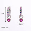 1 Pair Elegant Romantic Shiny Heart Shape Inlay Sterling Silver Zircon 14K Gold Plated White Gold Plated Drop Earrings