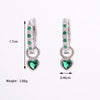 1 Pair Elegant Romantic Shiny Heart Shape Inlay Sterling Silver Zircon 14K Gold Plated White Gold Plated Drop Earrings