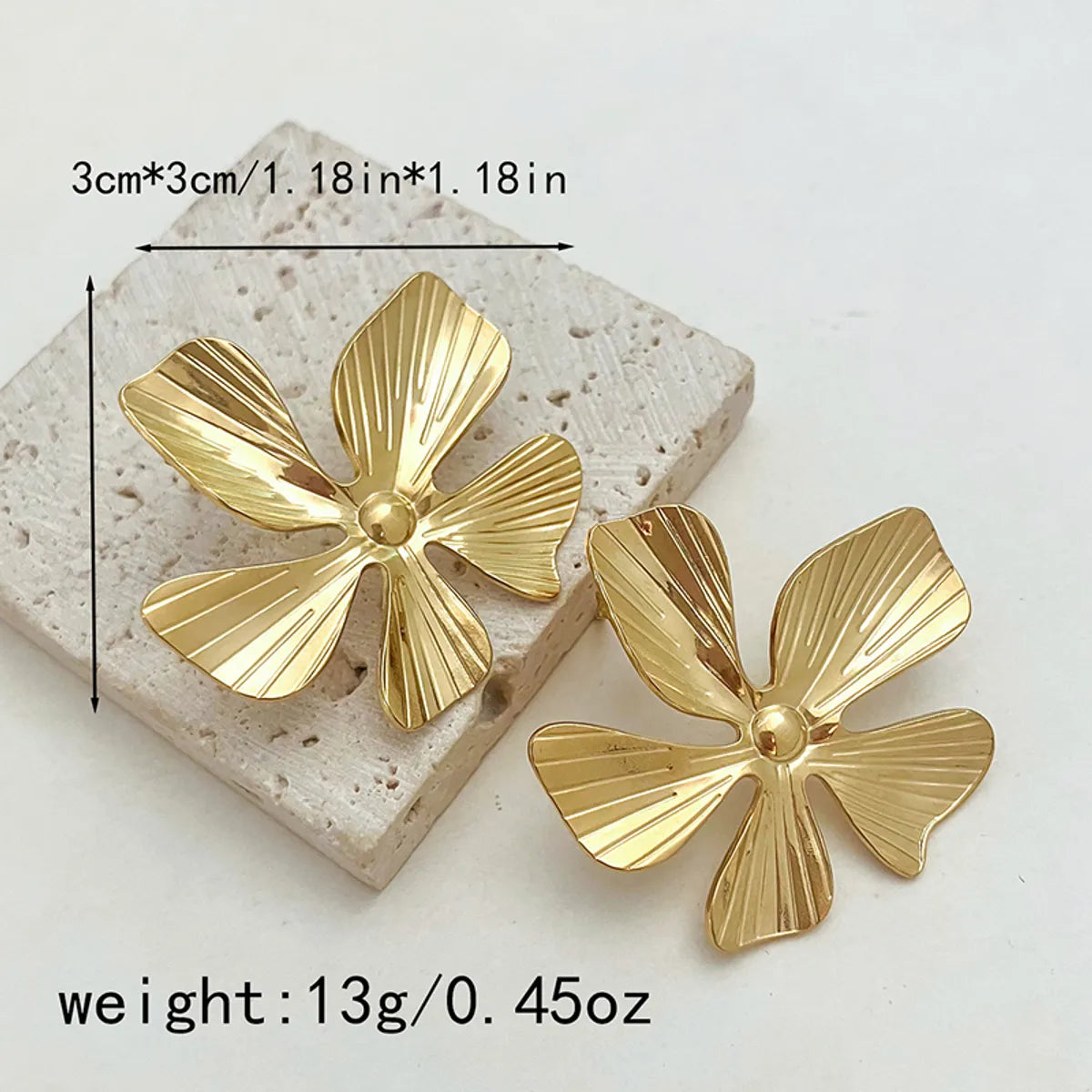 1 Pair Elegant Romantic Sweet Flower Plating Stainless Steel Gold Plated Ear Studs