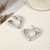 1 Pair Elegant Romantic Sweet Heart Shape Copper Ear Studs