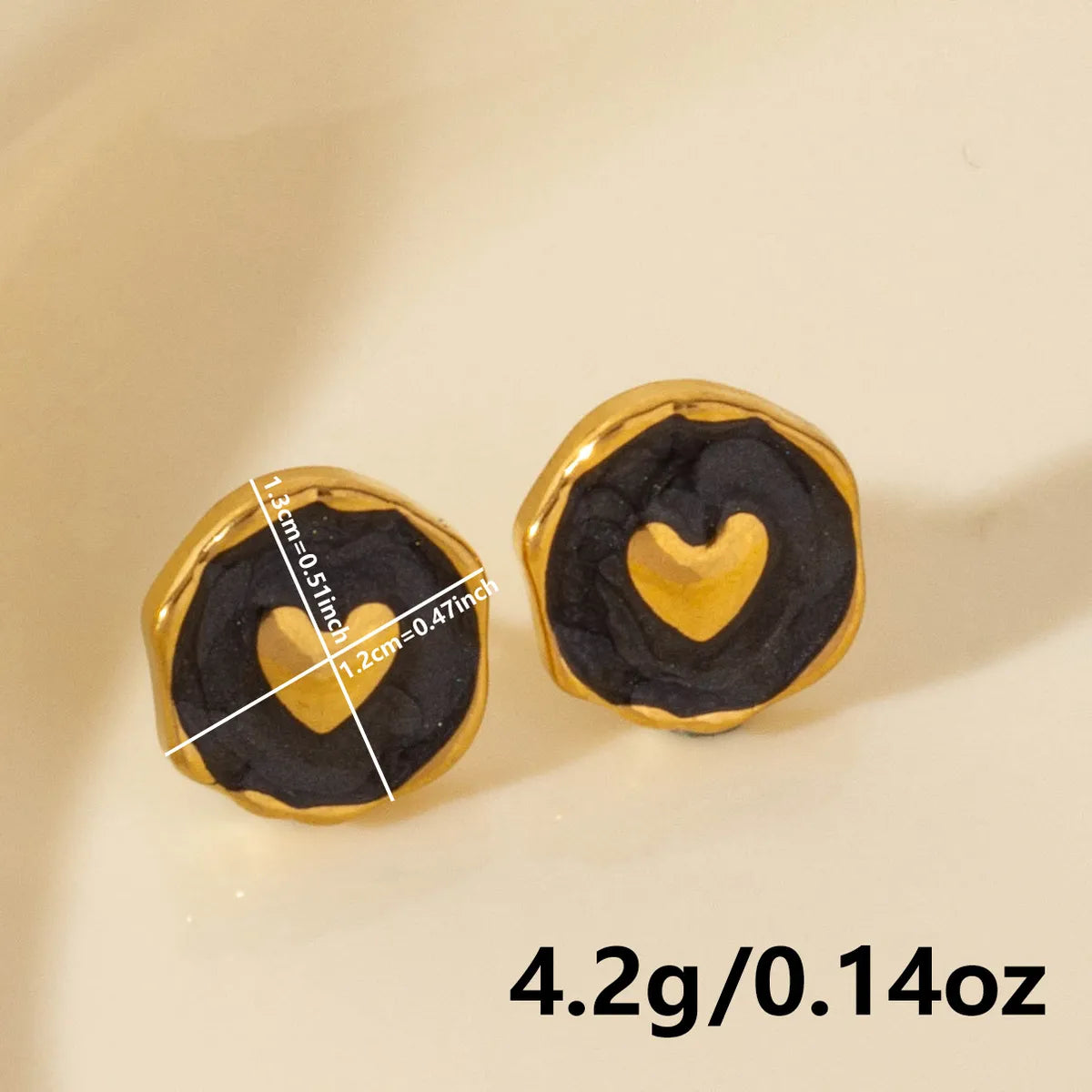 1 Pair Elegant Round Heart Shape 304 Stainless Steel Ear Studs