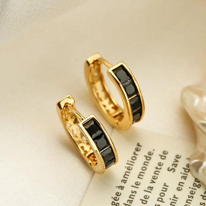 1 Pair Elegant Round Heart Shape Plating Inlay Copper Zircon 18k Gold Plated Hoop Earrings