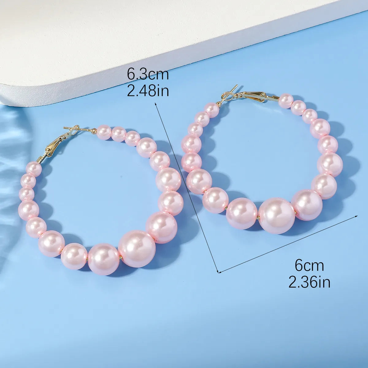 1 Pair Elegant Round Imitation Pearl Earrings