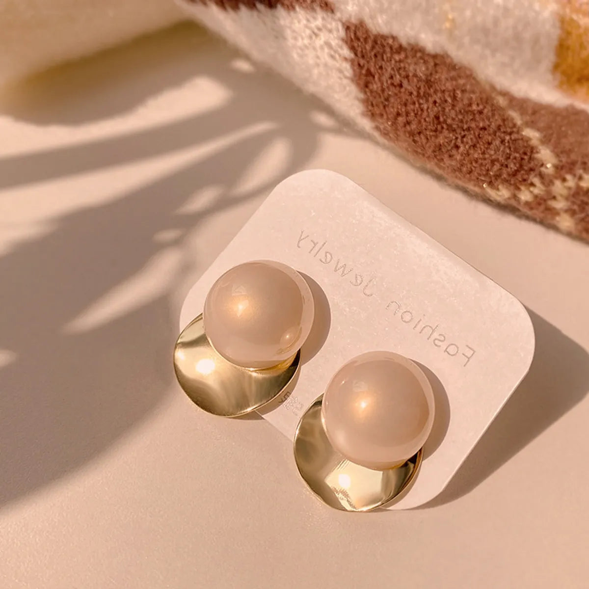 1 Pair Elegant Round Plating Inlay Alloy Artificial Pearls Earrings