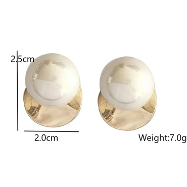 1 Pair Elegant Round Plating Inlay Alloy Artificial Pearls Earrings