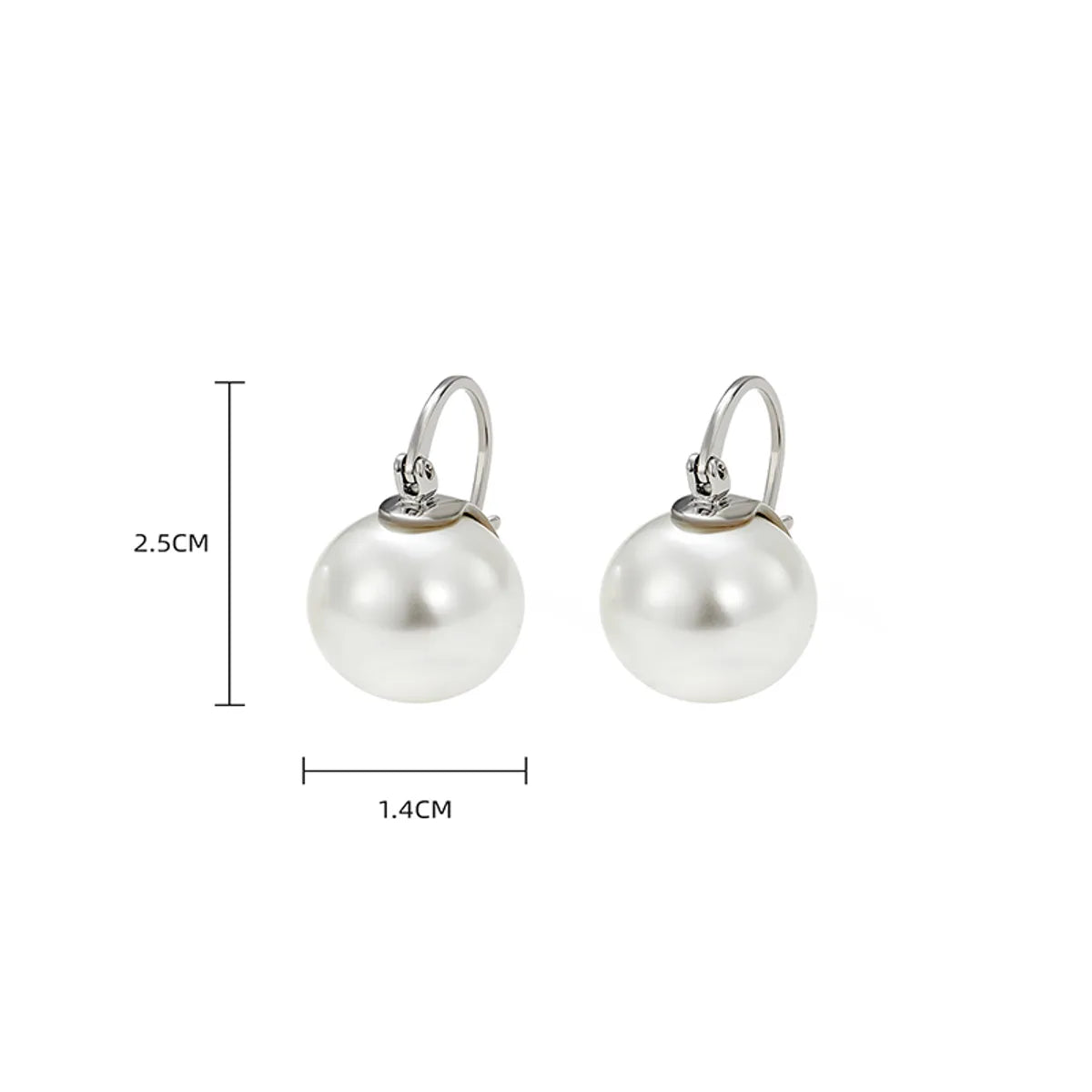 1 Pair Elegant Round Plating Inlay Copper Pearl Drop Earrings