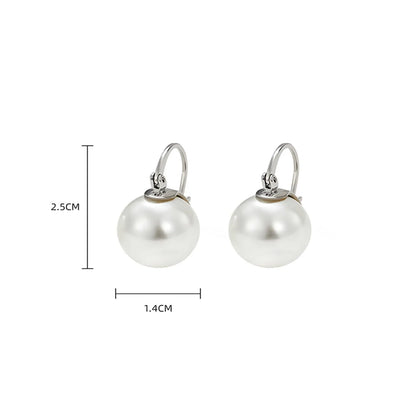 1 Pair Elegant Round Plating Inlay Copper Pearl Drop Earrings