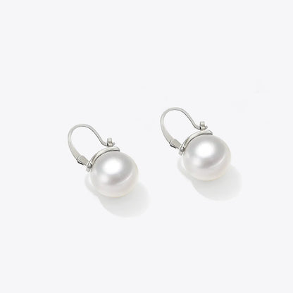 1 Pair Elegant Round Plating Inlay Copper Pearl Drop Earrings