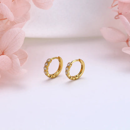 1 Pair Elegant Round Plating Inlay Sterling Silver Zircon White Gold Plated Gold Plated Earrings