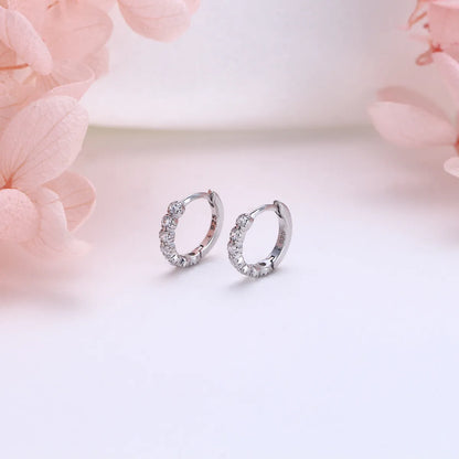 1 Pair Elegant Round Plating Inlay Sterling Silver Zircon White Gold Plated Gold Plated Earrings