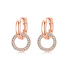 1 Pair Elegant Round Sterling Silver Plating Inlay Zircon Rose Gold Plated Rhodium Plated Hoop Earrings