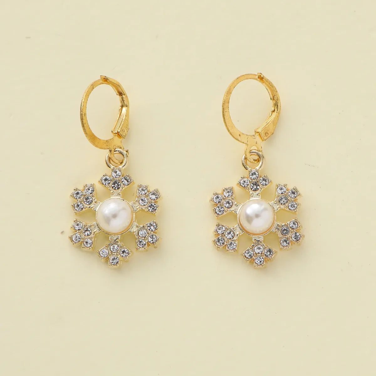 1 Pair Elegant Shiny Cross Alloy Zircon Drop Earrings