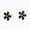 1 Pair Elegant Shiny Flower Inlay Copper Alloy Zircon Ear Studs