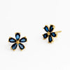 1 Pair Elegant Shiny Flower Inlay Copper Alloy Zircon Ear Studs