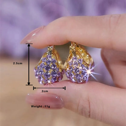 1 Pair Elegant Shiny Geometric Plating Inlay Alloy Rhinestones Gold Plated Earrings