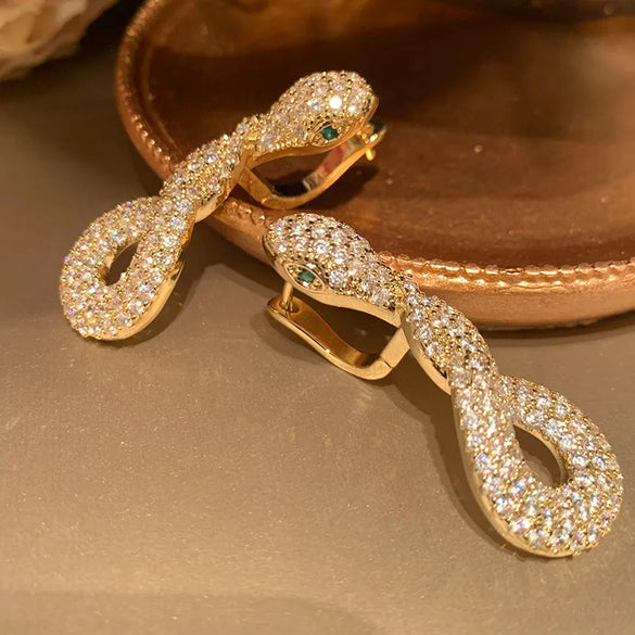 1 Pair Elegant Shiny Star Moon Plating Inlay Brass Zircon K Gold Plated Ear Studs