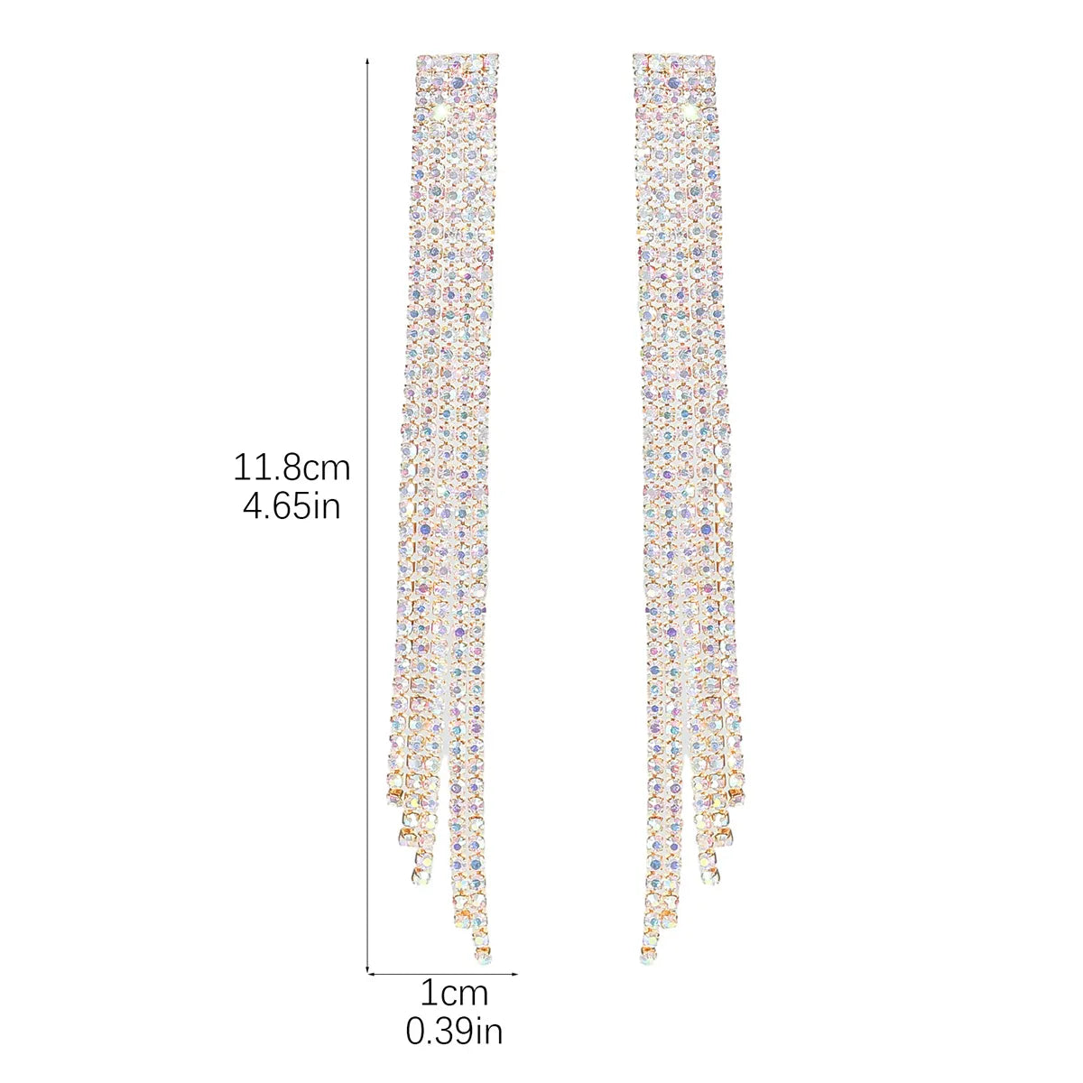 1 Pair Elegant Shiny Tassel Plating Rhinestone Gold Plated Silver Plated Drop Earrings