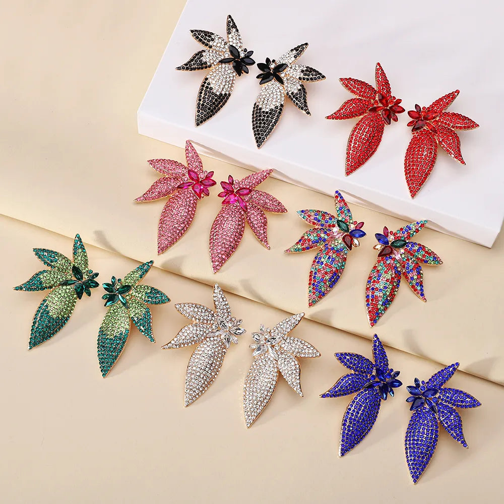 1 Pair Elegant Shiny Wings Plating Inlay Alloy Glass Ear Studs