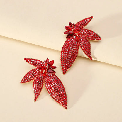 1 Pair Elegant Shiny Wings Plating Inlay Alloy Glass Ear Studs