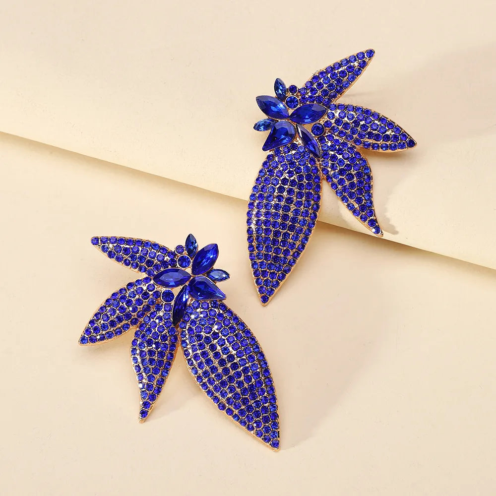 1 Pair Elegant Shiny Wings Plating Inlay Alloy Glass Ear Studs