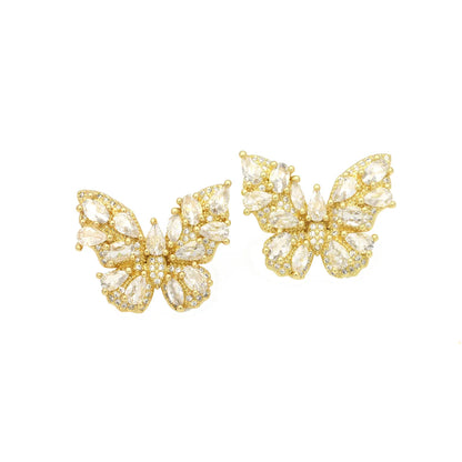 1 Pair Elegant Simple Style Bow Knot Inlay Copper Zircon Ear Studs