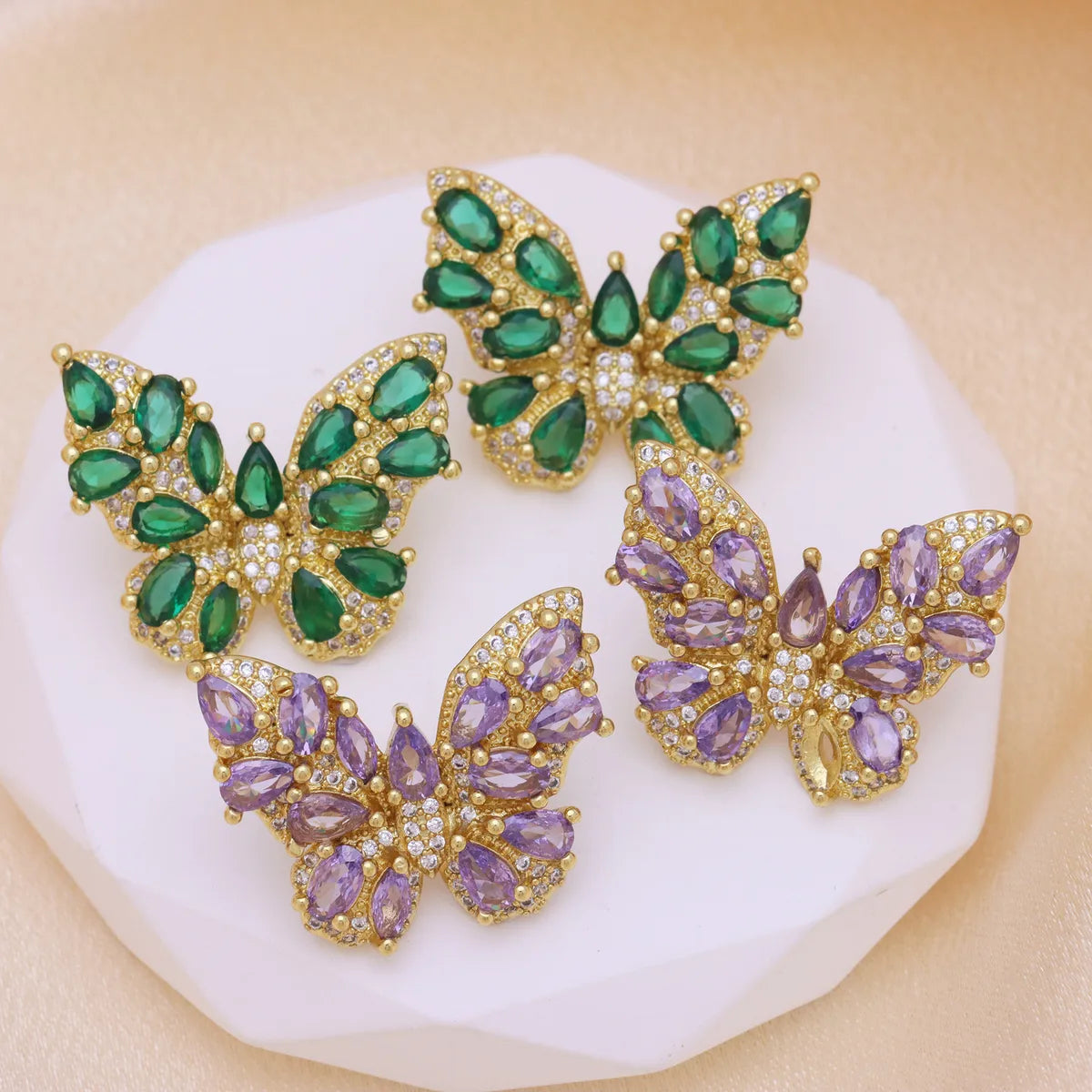 1 Pair Elegant Simple Style Bow Knot Inlay Copper Zircon Ear Studs