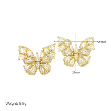 1 Pair Elegant Simple Style Bow Knot Inlay Copper Zircon Ear Studs