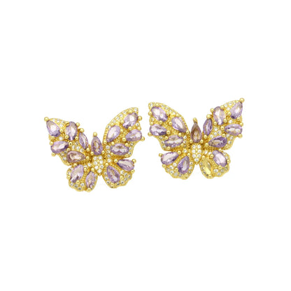 1 Pair Elegant Simple Style Bow Knot Inlay Copper Zircon Ear Studs