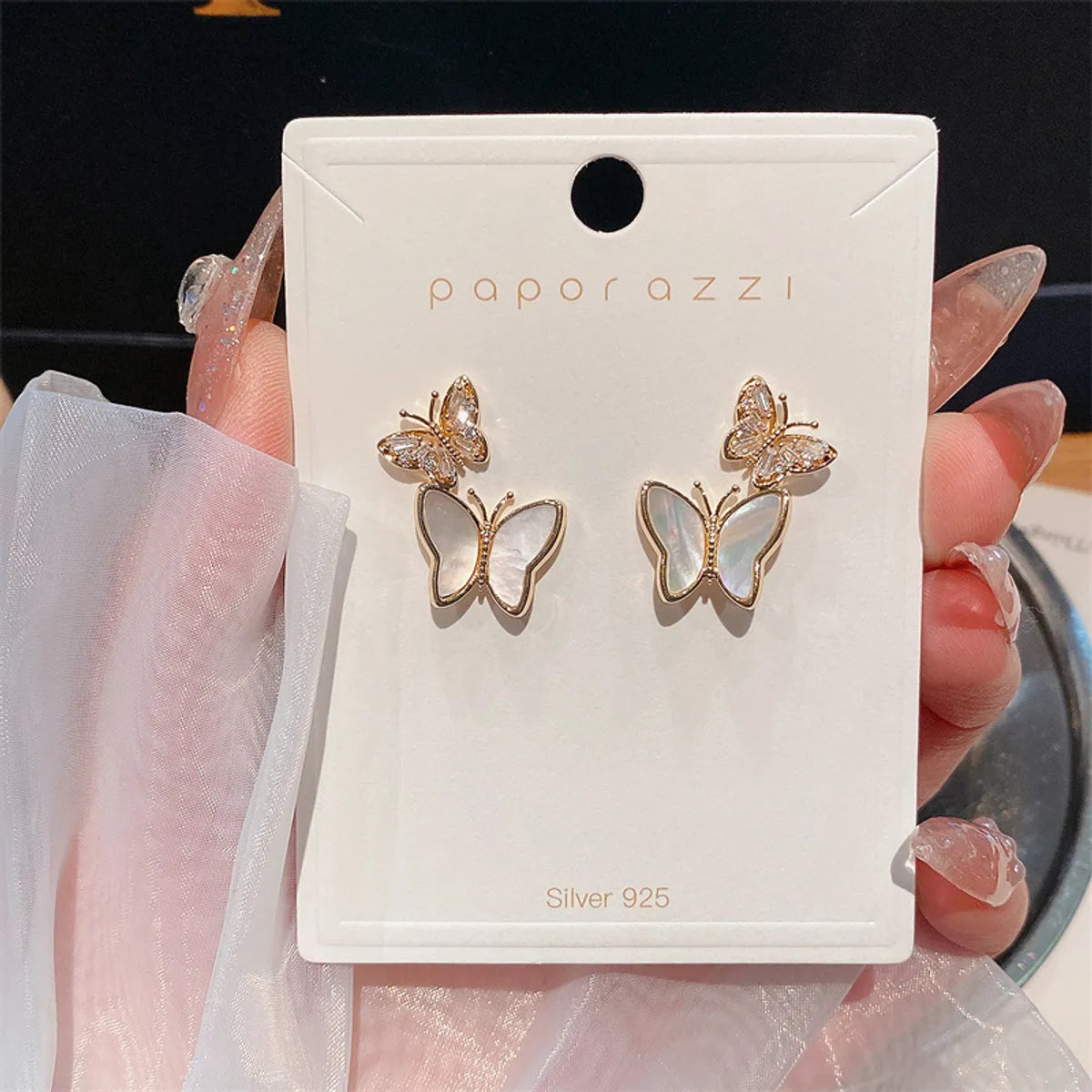 1 Pair Elegant Simple Style Butterfly Copper 18K Gold Plated Ear Studs