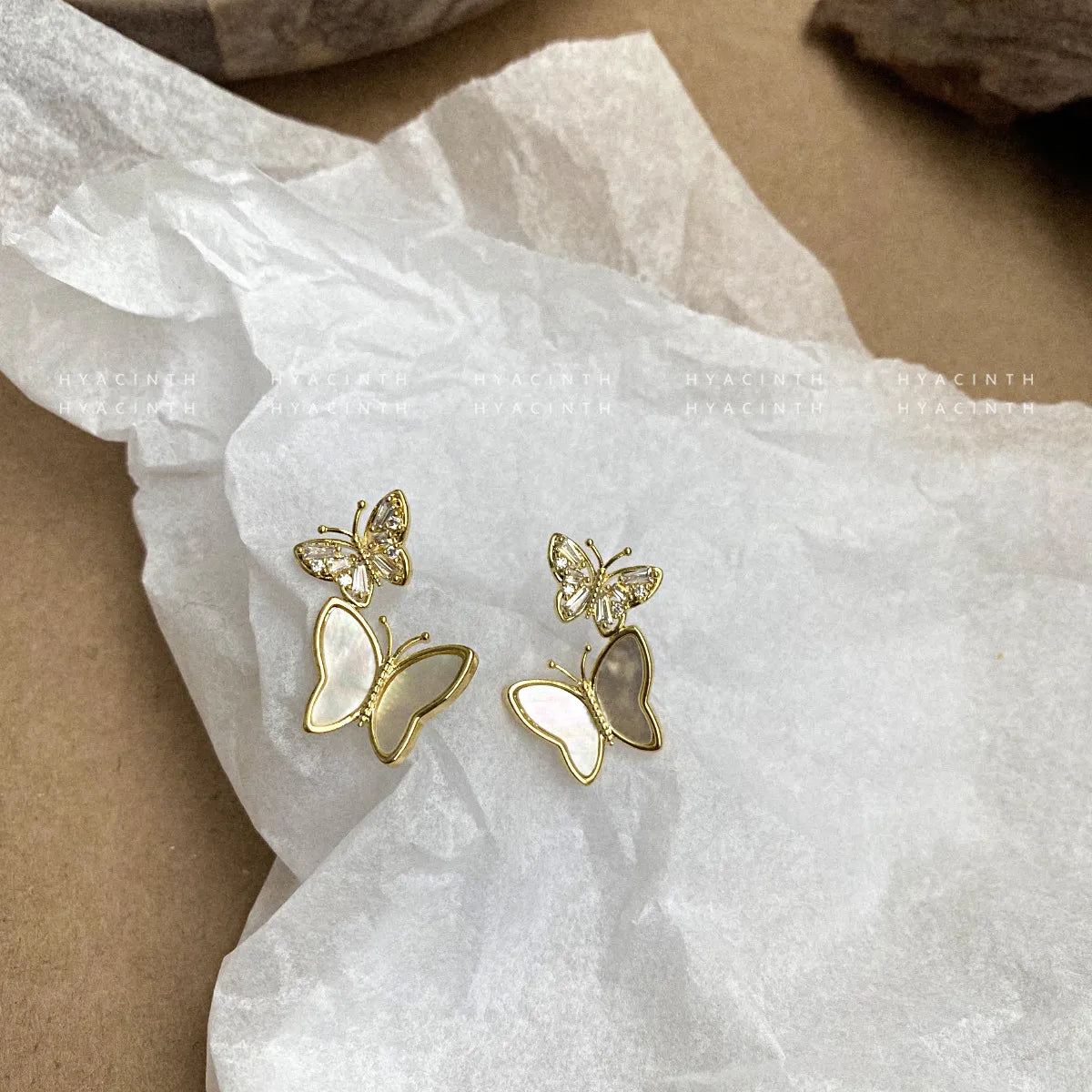 1 Pair Elegant Simple Style Butterfly Copper 18K Gold Plated Ear Studs