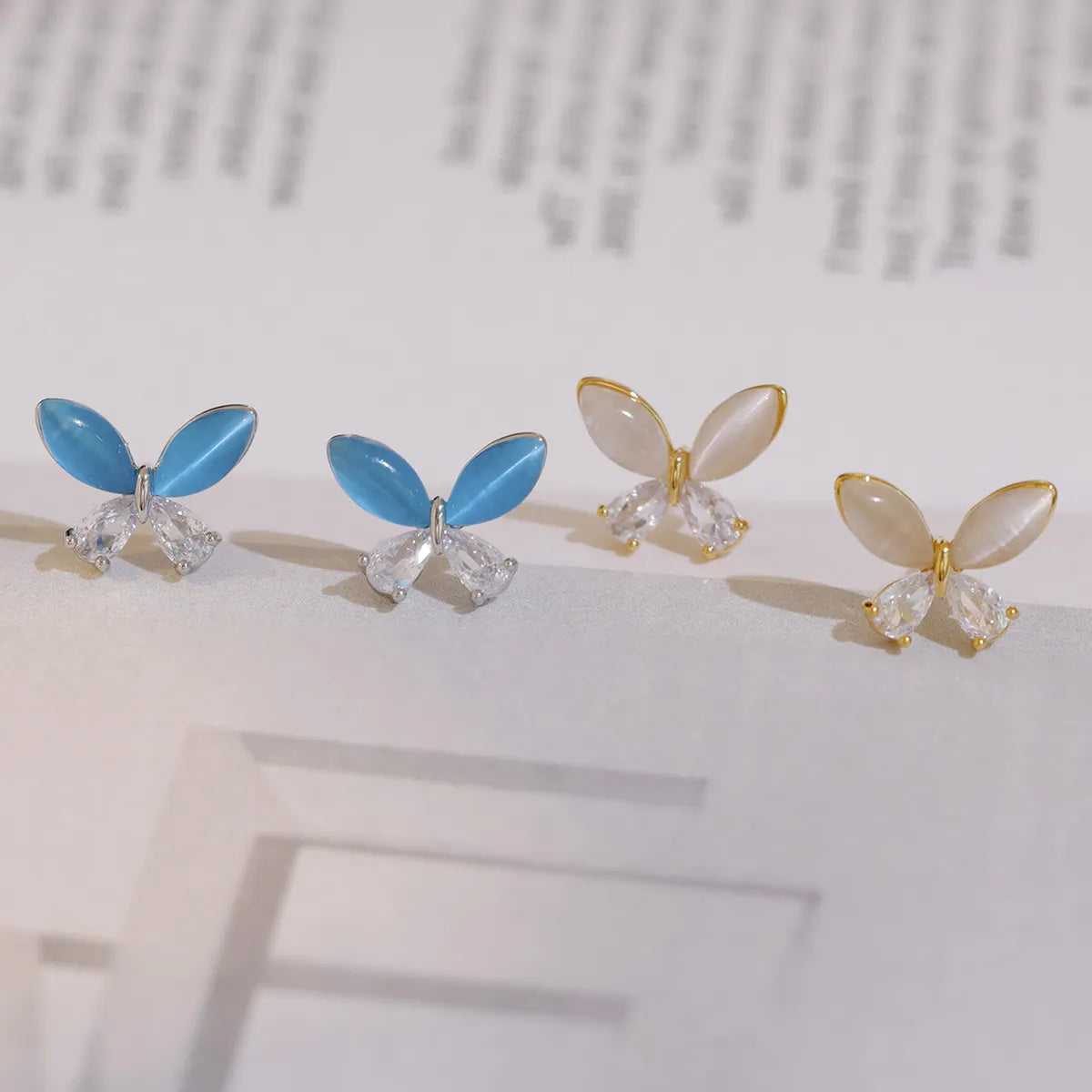 1 Pair Elegant Simple Style Butterfly Copper 18K Gold Plated Ear Studs