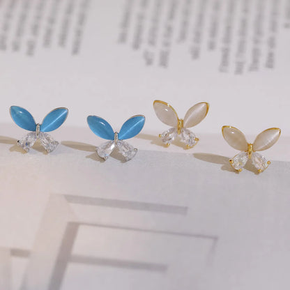 1 Pair Elegant Simple Style Butterfly Copper 18K Gold Plated Ear Studs