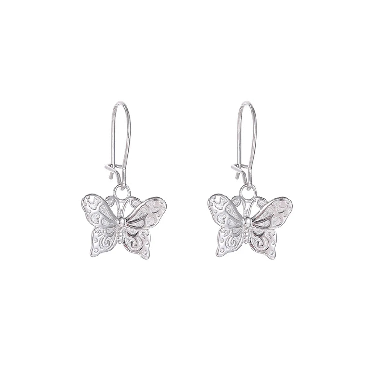 1 Pair Elegant Simple Style Butterfly Plating Sterling Silver Drop Earrings