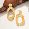 1 Pair Elegant Simple Style Circle Solid Color Plating Hollow Out Ferroalloy 14k Gold Plated Drop Earrings
