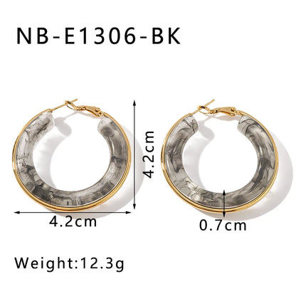 1 Pair Elegant Simple Style Classic Style Circle Multicolor Simple Plating 304 Stainless Steel 18K Gold Plated Earrings