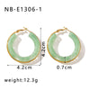 1 Pair Elegant Simple Style Classic Style Circle Multicolor Simple Plating 304 Stainless Steel 18K Gold Plated Earrings