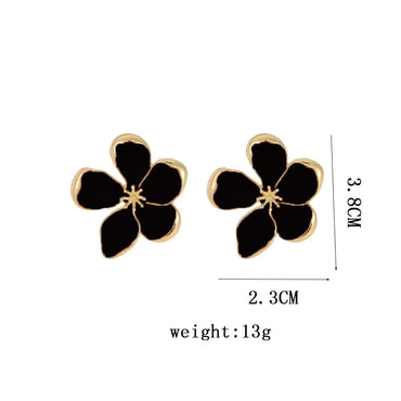 1 Pair Elegant Simple Style Classic Style Flower Epoxy Alloy K Gold Plated Ear Studs