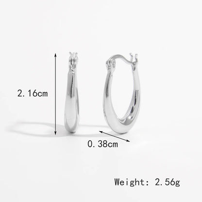 1 Pair Elegant Simple Style Classic Style Semicircle Round Plating Inlay Sterling Silver Zircon White Gold Plated Earrings