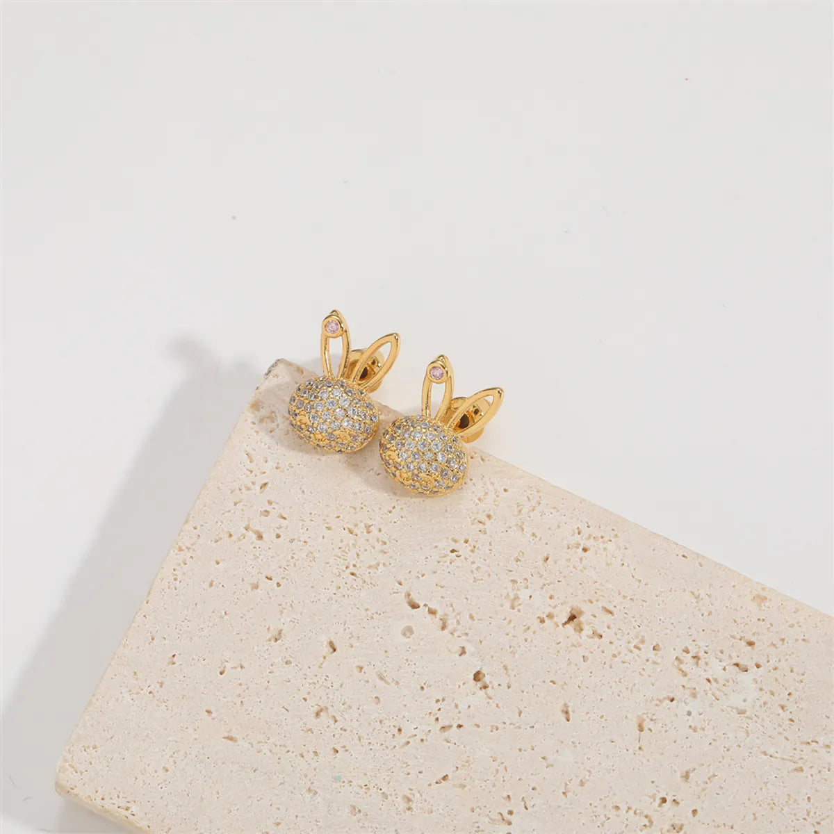 1 Pair Elegant Simple Style Commute Animal Dragonfly Enamel Inlay Copper Zircon 14K Gold Plated Ear Studs