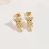 1 Pair Elegant Simple Style Commute Animal Enamel Inlay Copper Diamond 14K Gold Plated Drop Earrings Ear Studs